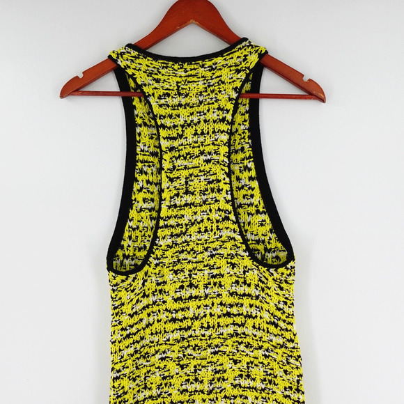 Rag & Bone Midi Dress Womens Medium Yellow Viola Boucle Chunky Knit Sleeveless - Picture 9 of 16